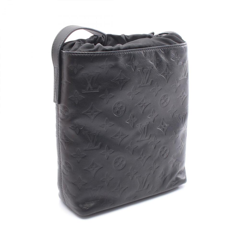 Louis Vuitton Monogram Black Shadow Shoulder Bag Black Leather